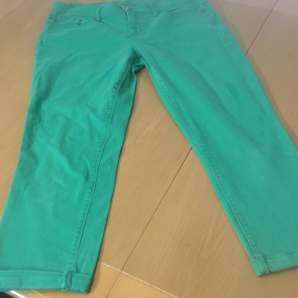GAP skinny cropped green